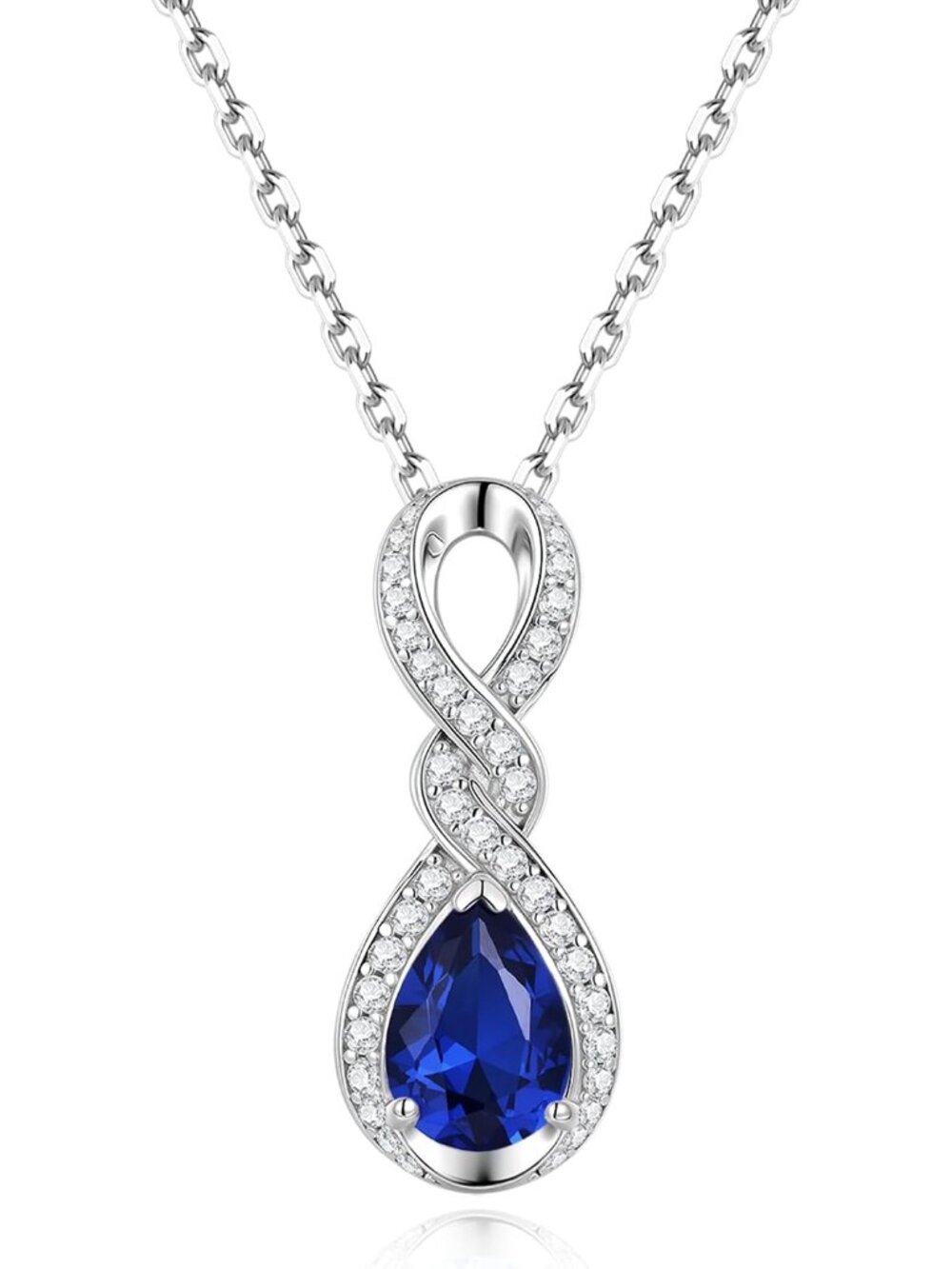 Infinity Embrace Birthstone Necklace – Symbol of Everlasting Love & Personal Her